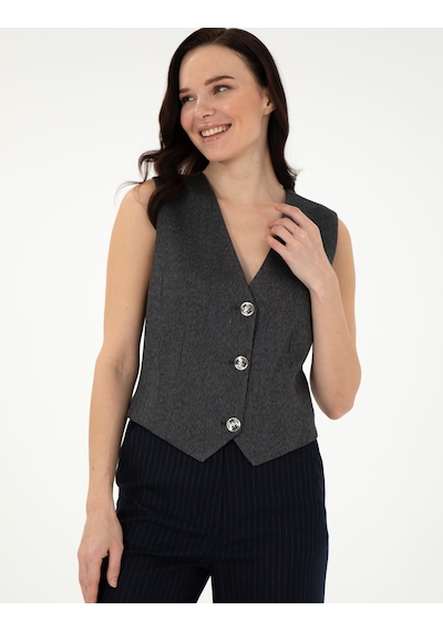 Pierre Cardin Kadın Antrasit Yelek Dokuma 50296088-vr006 Antrasit