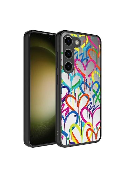 Samsung Galaxy Uyumlu S23 Kılıf Aynalı Desenli Kamera Korumalı Parlak Mirror Kapak