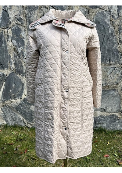 Baharlık Kapitone Mont A. Bej Büyük Beden 105cm Çok Renkli
