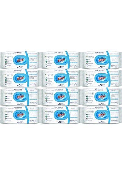 Bingo Clean Yüzey Temizlik Havlusu 96 Yaprak Beyaz Sabun 12 Li