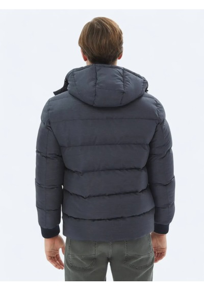 Kip Lacivert Regular Fit Kapüşonlu Casual Dokuma Mont Lacivert