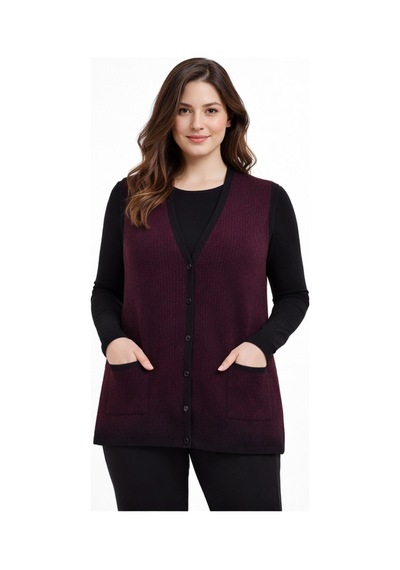 Gürkan Kadın Anne Triko Yelek Bgl-st05292 Bordo