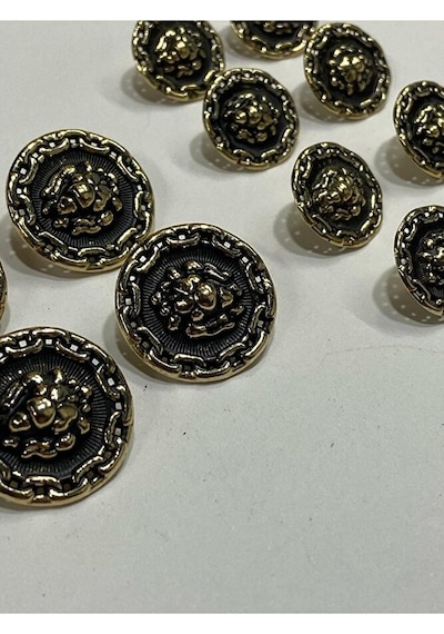Blazer Ceket Düğmesi / Aslan Zincir Model / Gold Takım