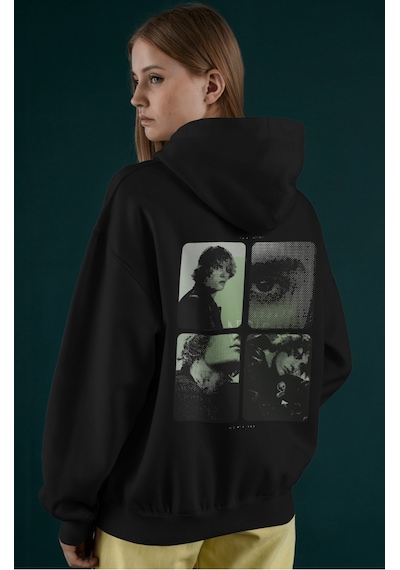 Sevbano Justin Bieber Şarkıcı Sırt Baskılı Unisex Oversize Penye Hoodie Siyah Sevbano Justin Bieber Şarkıcı Sırt Baskılı Unisex Oversize Penye Hoodie Siyah