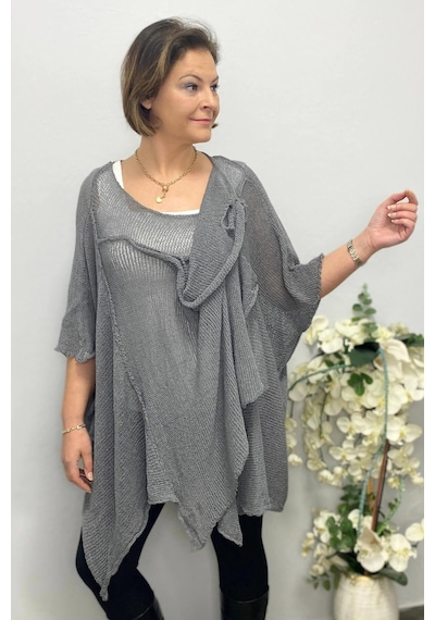 Mia Butik Kadın Gri Tasarım Merserize Mevsimlik Bluz-1599 Gri Mia Butik Kadın Gri Tasarım Merserize Mevsimlik Bluz-1599 Gri