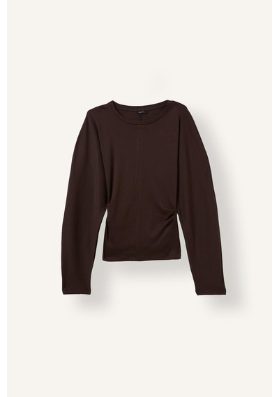 Defacto Dikiş Detaylı Slim Fit Bisiklet Yaka Uzun Kollu Basic Tişört I8183ax26aubn267 Kahve-bn267