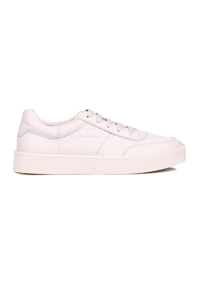 Shoetyle - Bej Renk Hakiki Deri Bağcıklı Erkek Sneaker 666-4404-1344 Bej