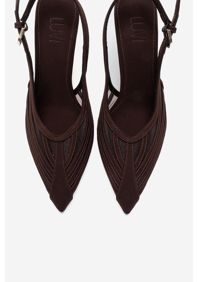 Luvi Shoes Fauna Koyu Kahverengi Saten Kadın Topuklu Ayakkabı Luvi Shoes Fauna Koyu Kahverengi Saten Kadın Topuklu Ayakkabı