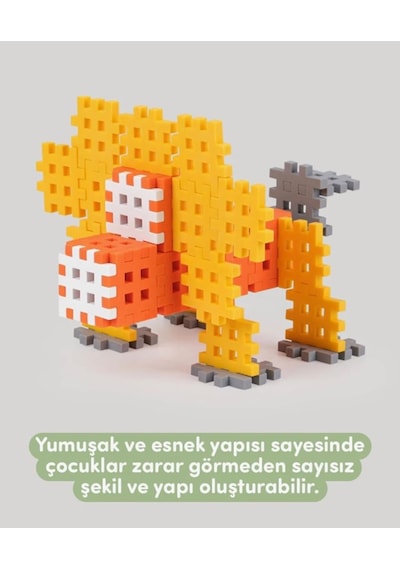 Flexiblocks Eğitici 120 Parça Yumuşak Akıllı Bloklar Küçük Kaşifler İçin Yaratıcı İnşa Seti