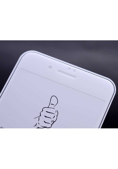 İphone 6 Uyumlu 5d Temperli Cam Ekran Koruyucu - Beyaz - T4458