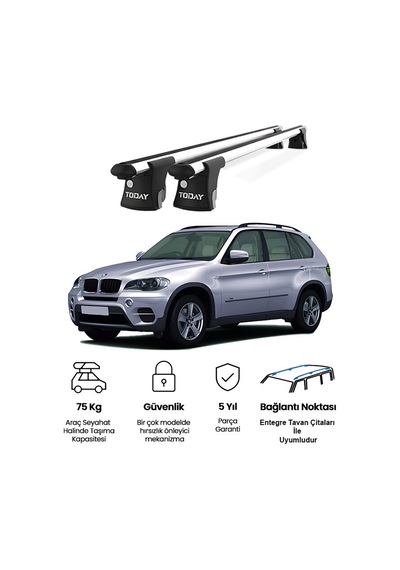 Trio-ı Bmw X5 E53 2000-2003 Uyumlu Kilitli Ara Atkı 135cm Port Bagaj Tavan Barı
