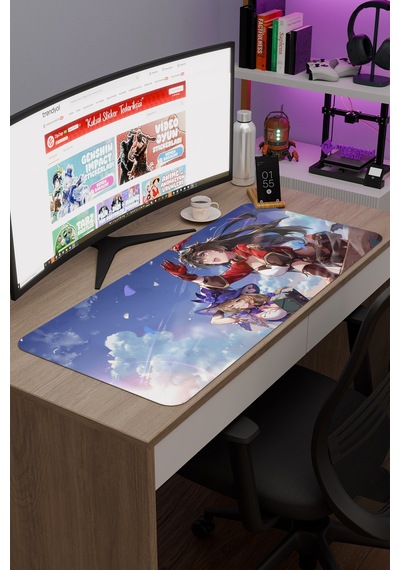 Amber Genshin Impact Anime Gacha V5 - 90x40 Xxl Gaming Mouse Pad Fare Altlığı