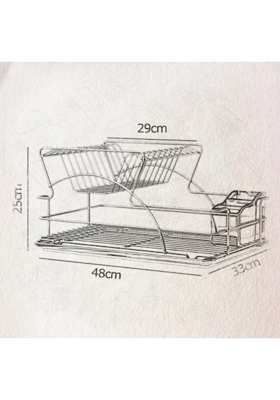 Geseus Home KB009s İki Katlı Tabaklık Bulaşıklık Mat Siyah