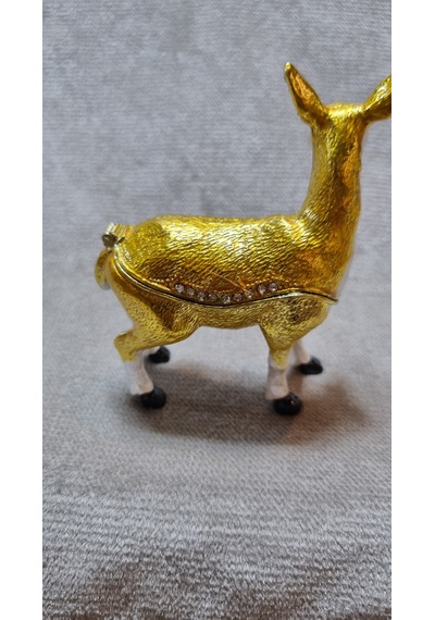 Zirkon Taşlı Emaye Ceylan Biblo Kutu 001