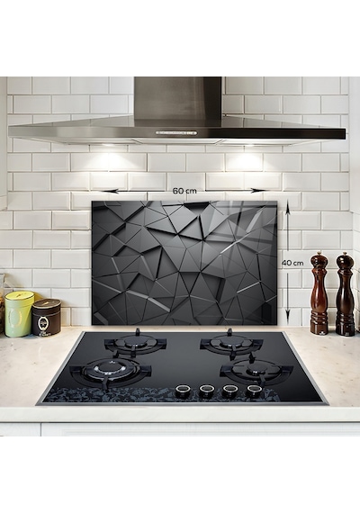 Decorita Antrasit Kristal | Cam Ocak Arkası Koruyucu |40cm x 60cm