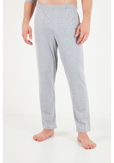 Buratti Minimal Baskılı Pamuklu Uzun Kollu Pijama Takımı Erkek Pijama Takımı 6575005 Gri Melanj