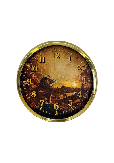 Altın Zafer Taraftar Temalı 40 X 40 Cm Metal Duvar Saati Gold