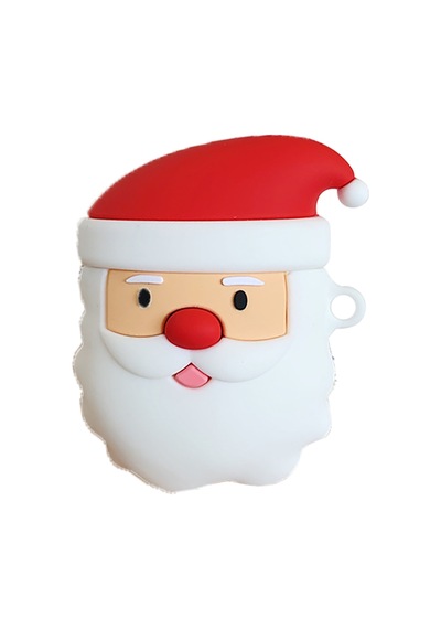 Bipower Apple Uyumlu AirPods 1-2 Kılıf Noel Baba Beyaz