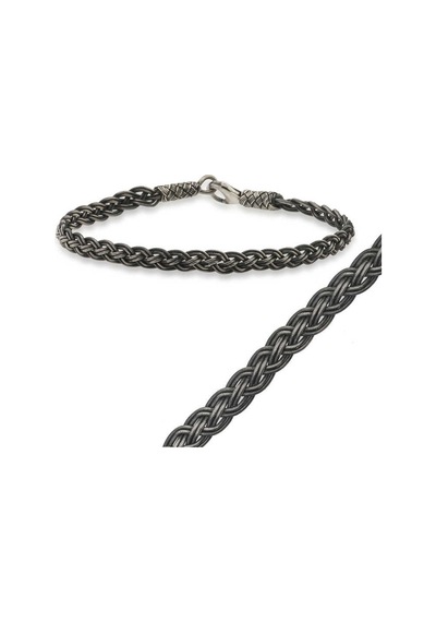 Gümüş Kazaziye Örgü Bileklik - Yüzük Ölçüsü: 18 Cm