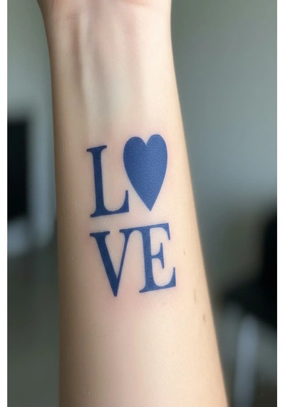 Love 5 Cm Minimal Geçici Dövme Yarı Kalıcı Geçici Dövme