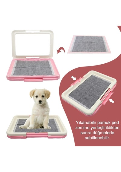 Taşınabilir Köpek Eğitim Tuvaleti - Kapalı Köpekler İçin Lazımlık, Kedi Kumu Kutusu Ve Ped Tutucu