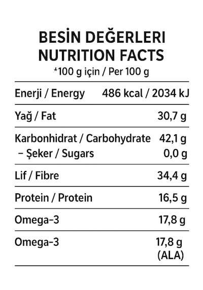 Chia Tohumu 1 Kg Yüksek Lif & Omega 3 İçerikli %100 Bitkisel Süper Gıda Vegan Gluten Free