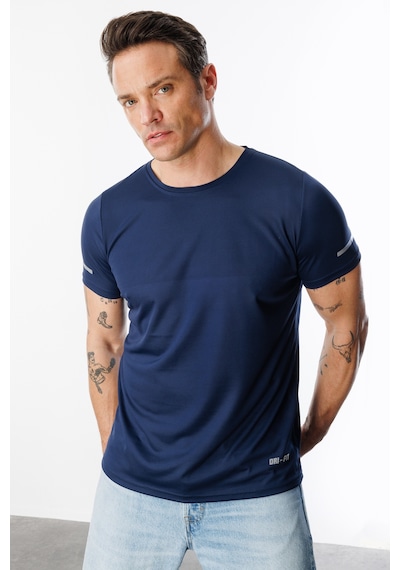 Genius Store Erkek Nem Emici Hızlı Kuruma Atletik Teknik Performans Spor T-shirt Drıfıt-kısakolnew Lacivert