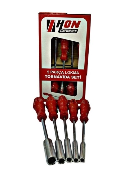 5 Adet Lokma Anahtar Tornavida 6/7/8/10/13/mm Metal Altıgen Tdrtr