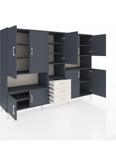 Hyperion Dolap 13 Raflı 3 Çekmeceli 9 Kapaklı 220x44x163 Antrasit Antrasit-antrasit/aytaşı Hyperion Dolap 13 Raflı 3 Çekmeceli 9 Kapaklı 220x44x163 Antrasit Antrasit-antrasit/aytaşı