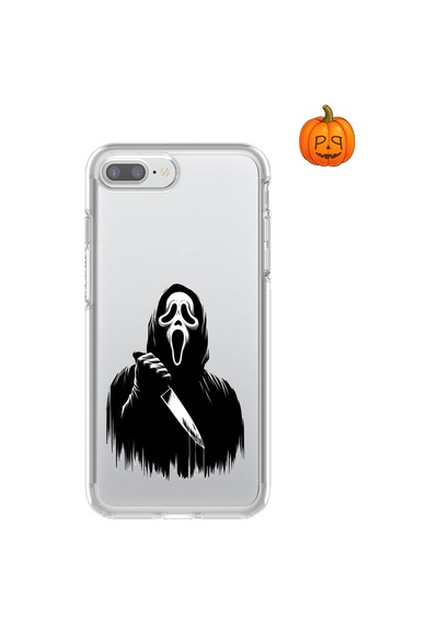 Dali Design Apple Uyumlu iPhone 8 Plus Şeffaf Kılıf Horror 3 Tasarımlı