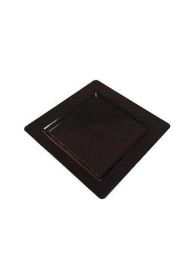 Plastik Kare Tabak Siyah 18 Cm - 10 Adet