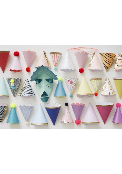 Meri Meri - Safari Party Hats - Safari Parti Şapkaları - 8'li Çok Renkli