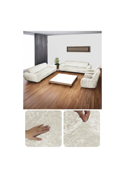 Bibaha Kadife Lastikli 3 3 1 1 Koltuk Örtüsü Takımı Kanepe Kılıfı Çekyat Örtüsü Kılıfı Krem 180 X 230 Diğer