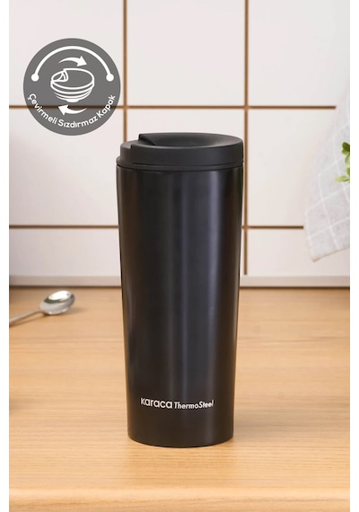 Karaca Sheeny Çelik Sızdırmaz Termos 450 Ml Siyah Siyah