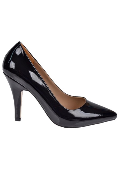 Pullman Floor 10 Cm Topuklu Kadın Ayakkabı Stiletto Mak-437 Siyah Rugan