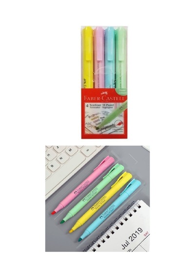 Pastel Renkler Fosforlu Kalem 4 Lü 1 Paket Faber Castell Textline
