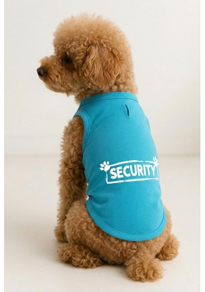 Kedi Ve Köpek Kıyafeti Security Atlet, 3xl, Turquoise-securtiy-basicshirt, Turkuaz