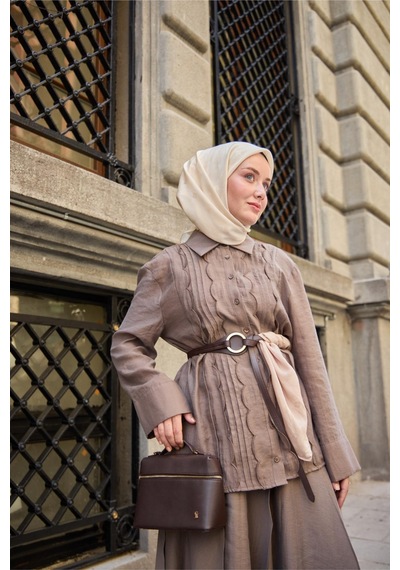 Silk Home Monogram Pamuk İpek Eşarp 130001-14 krem