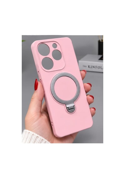İnfinix Spark 10 Pro İle Uyumlu 360 Derece Dönebilen Kalın Metal Magsafe Halka Stantlı İçi Kadife Korumalı Ultra Lüx Premium Silikon Kılıf Pembe İnfinix Spark 10 Pro İle Uyumlu 360 Derece Dönebilen Kalın Metal Magsafe Halka Stantlı İçi Kadife Korumalı Ultra Lüx Premium Silikon Kılıf Pembe