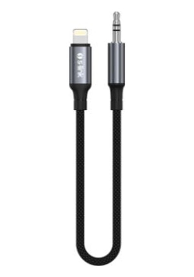 S-link Armor Ml-01 1.2m Lightning To M Aux Örgülü Metal Başlıklı Siyah Ses Kablosu