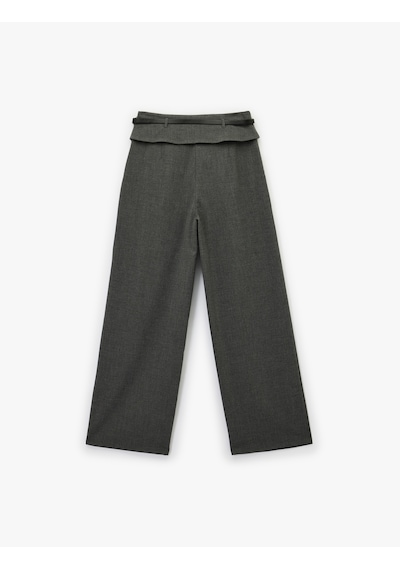 Koton Viskon Karışımlı Kemer Detaylı Geniş Paça Kumaş Pantolon Antrasit 6wal40030ıw Antrasit Koton Viskon Karışımlı Kemer Detaylı Geniş Paça Kumaş Pantolon Antrasit 6wal40030ıw Antrasit
