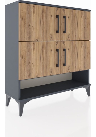 Arges Şifonyer 4 Raflı 4 Kapaklı 88x30x96 Antrasit-çam Antrasit