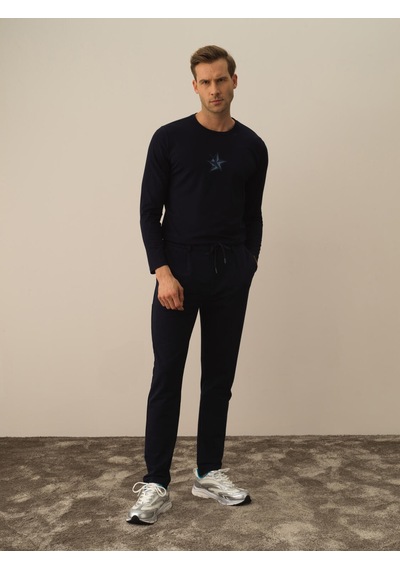Xint Lacivert Pamuk Dokulu Slim Fit Sweat Pantolon 380150