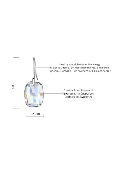 Monemel Kristal Taşlı Küpe Gümüş Altın Kaplama E0446 Gümüş - Rodyum