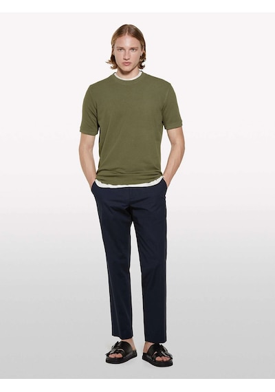 Sisley %100 Pamuk Bisiklet Yaka Regular Fit T-shirt Erkek Yeşil T-shirt - 325p3089s104j