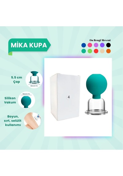 Silikon Vakumlu Mika Yüz Masaj Kupası No:4 Yeşil Çok Renkli