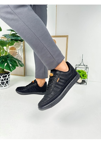Günlük Erkek Sneaker Bağcıklı Dikişli Hafif Rahat Yürüyüş Spor Ayakkabı 013c Siyah