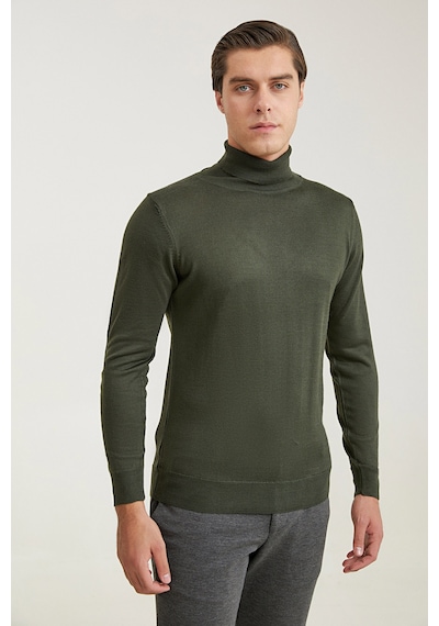 D's Damat Ds Damat Regular Fit Haki Düz Örgü Kazak 5hf0606320071 H01