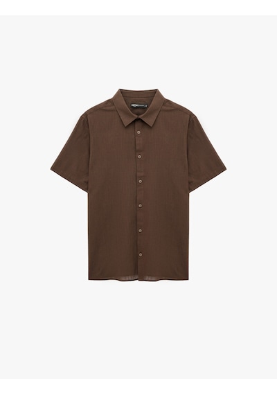 Koton Regular Fit Klasik Yaka Pamuklu Kısa Kollu Gömlek Koyu Kahverengi 6sam60012hw Koyu Kahve Koton Regular Fit Klasik Yaka Pamuklu Kısa Kollu Gömlek Koyu Kahverengi 6sam60012hw Koyu Kahve