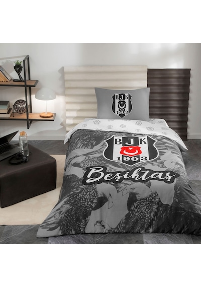 Taç Lisanslı Beşiktaş Kartal Tek Kişilik Pamuk Nevresim Takımı 000000001000047335